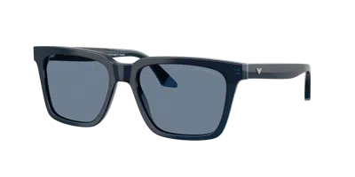 Emporio Armani 56mm Polarized Square Sunglasses In Black