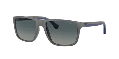 Emporio Armani Man Sunglass Ea4033 In Gradient Blue Polarized