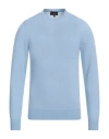 Emporio Armani Man Sweater Azure Size 38 Virgin Wool In Blue