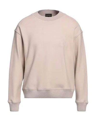 Emporio Armani Man Sweater Beige Size L Wool, Polyamide, Virgin Wool, Elastane