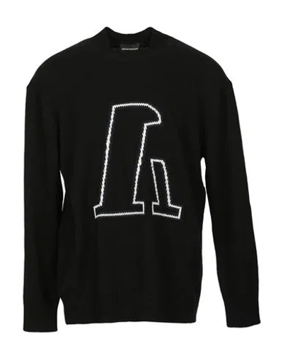 Emporio Armani Man Sweater Black Size Xs Alpaca Wool, Polyamide