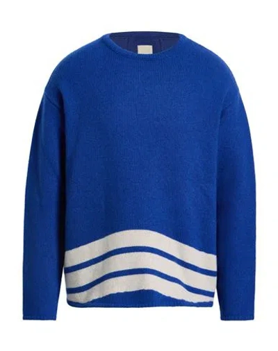 Emporio Armani Man Sweater Blue Size L Wool, Polyamide