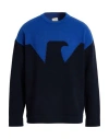 Emporio Armani Man Sweater Blue Size L Wool, Polyamide