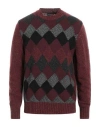 Emporio Armani Man Sweater Brick Size L Wool, Polyamide, Viscose In Red
