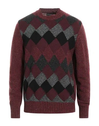 Emporio Armani Man Sweater Brick Size L Wool, Polyamide, Viscose In Red