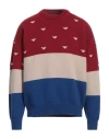 Emporio Armani Man Sweater Burgundy Size L Wool, Polyamide In Red