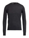 Emporio Armani Man Sweater Charcoal Size 36 Virgin Wool In Black