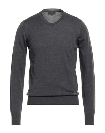 Emporio Armani Man Sweater Charcoal Size 48 Virgin Wool In Gray