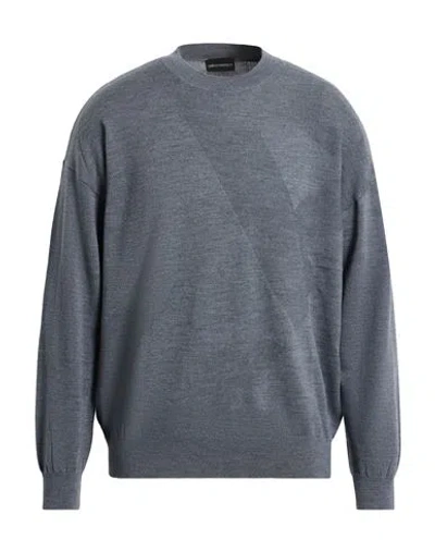 Emporio Armani Man Sweater Charcoal Size Xs Virgin Wool In Gray