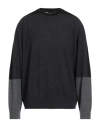 Emporio Armani Man Sweater Charcoal Size Xxxl Virgin Wool, Polyamide, Elastane In Gray