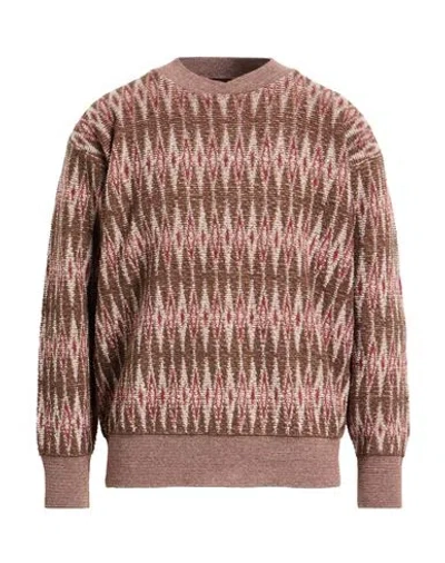 Emporio Armani Man Sweater Chocolate Brown Size L Mohair Wool, Polyamide, Alpaca Wool, Wool