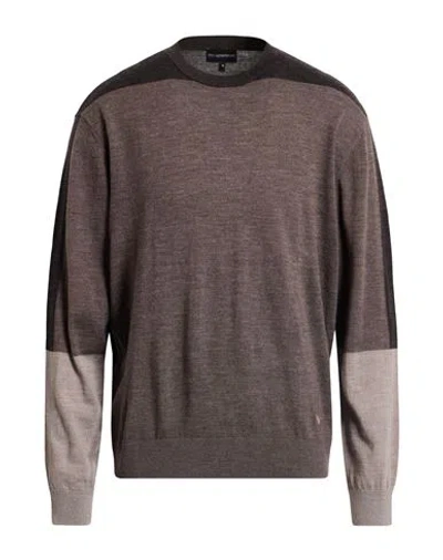 Emporio Armani Man Sweater Chocolate Brown Size L Virgin Wool