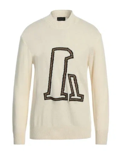 Emporio Armani Man Sweater Cream Size S Alpaca Wool, Polyamide In White