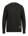 Emporio Armani Man Sweater Dark Green Size S Wool, Polyamide In Green