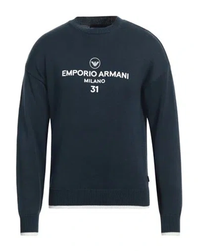 Emporio Armani Man Sweater Deep Jade Size L Cotton In Green