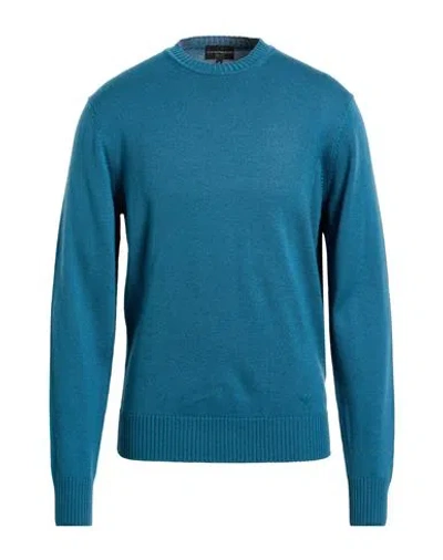 Emporio Armani Man Sweater Deep Teal Size L Virgin Wool In Green