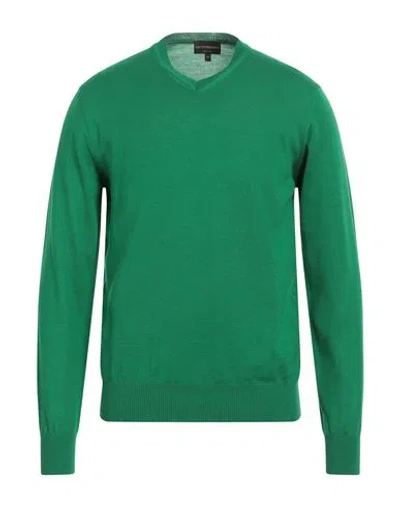 Emporio Armani Man Sweater Emerald Green Size 40 Virgin Wool