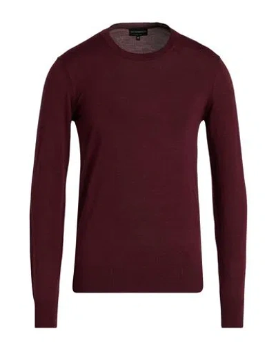 Emporio Armani Man Sweater Garnet Size 40 Virgin Wool In Red