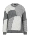 Emporio Armani Man Sweater Grey Size Xl Virgin Wool, Acrylic In Grey