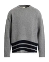 Emporio Armani Man Sweater Grey Size L Wool, Polyamide In Gray