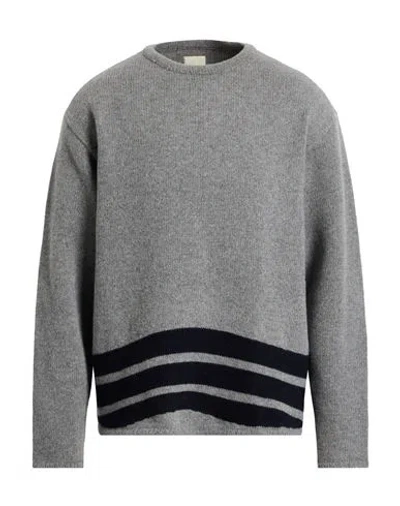 Emporio Armani Man Sweater Grey Size L Wool, Polyamide In Gray