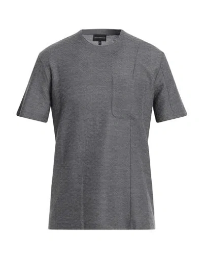 Emporio Armani Man Sweater Grey Size M Wool, Silk, Cashmere