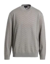 Emporio Armani Man Sweater Grey Size Xxxl Virgin Wool, Polyamide, Elastane In Gray