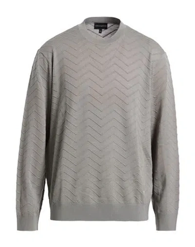 Emporio Armani Man Sweater Grey Size Xxxl Virgin Wool, Polyamide, Elastane In Gray