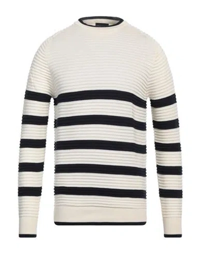 Emporio Armani Man Sweater Ivory Size L Cotton In White