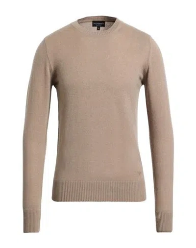 Emporio Armani Man Sweater Khaki Size L Cashmere In Brown