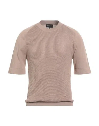 Emporio Armani Man Sweater Light Brown Size L Cotton In Pink