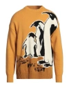 Emporio Armani Man Sweater Marigold Size L Wool, Polyamide In Yellow