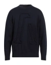 Emporio Armani Man Sweater Midnight Blue Size L Virgin Wool, Cotton