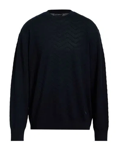 EMPORIO ARMANI EMPORIO ARMANI MAN SWEATER MIDNIGHT BLUE SIZE XXXL VIRGIN WOOL, POLYAMIDE, ELASTANE