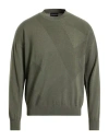 Emporio Armani Man Sweater Military Green Size M Virgin Wool, Polyamide, Elastane