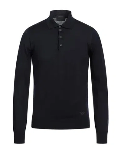 Emporio Armani Man Sweater Navy Size 36 Virgin Wool In Navy