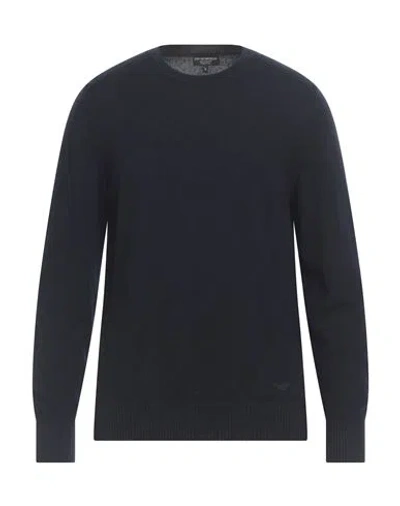 Emporio Armani Man Sweater Navy Size S Cashmere In Black