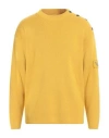 Emporio Armani Man Sweater Ocher Size L Wool, Polyamide, Viscose, Cashmere In Yellow