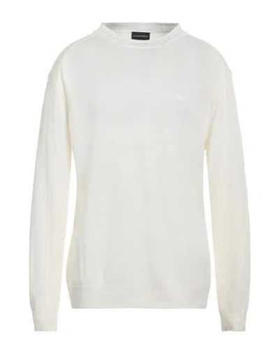 Emporio Armani Man Sweater Off White Size L Linen