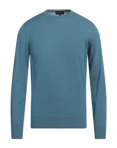 Emporio Armani Man Sweater Pastel Blue Size 44 Virgin Wool