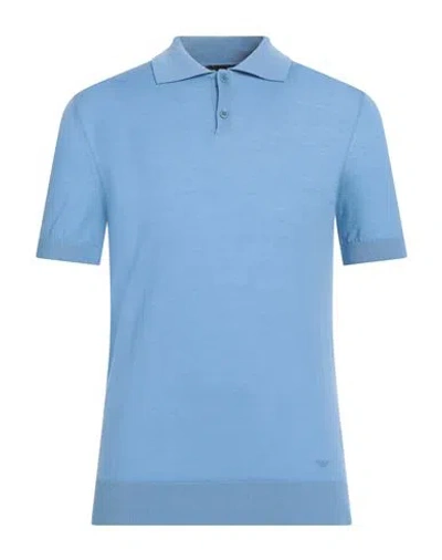 Emporio Armani Man Sweater Pastel Blue Size L Virgin Wool