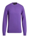 Emporio Armani Man Sweater Purple Size L Virgin Wool