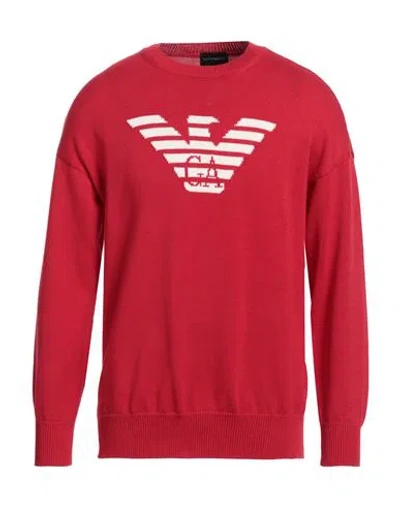 Emporio Armani Man Sweater Red Size L Cotton