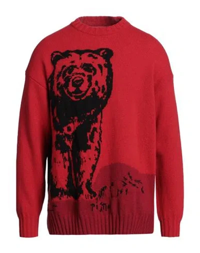 Emporio Armani Man Sweater Red Size L Wool, Polyamide
