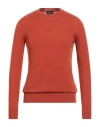 Emporio Armani Man Sweater Rust Size L Cashmere In Orange