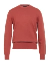 Emporio Armani Man Sweater Rust Size L Cashmere In Red