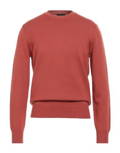 EMPORIO ARMANI EMPORIO ARMANI MAN SWEATER RUST SIZE L VIRGIN WOOL