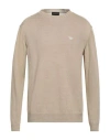 Emporio Armani Man Sweater Sand Size L Linen In Beige