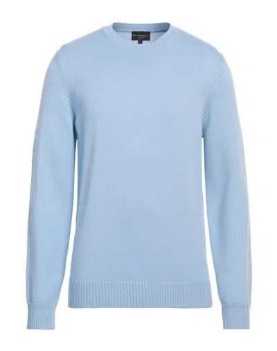 Emporio Armani Man Sweater Sky Blue Size L Virgin Wool