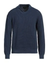 Emporio Armani Man Sweater Slate Blue Size L Cotton In Blue